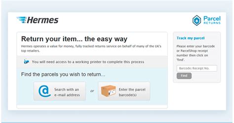 hermes tracking return